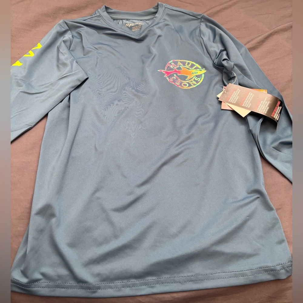 Maui and Sons Boys Long-Sleeve Performance Tee - Size 6-7